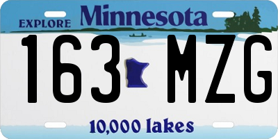 MN license plate 163MZG