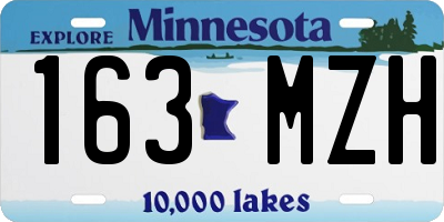 MN license plate 163MZH