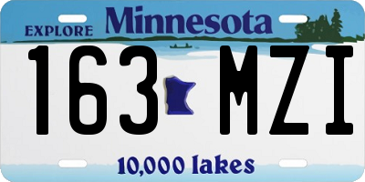 MN license plate 163MZI