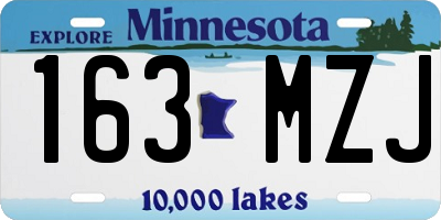 MN license plate 163MZJ