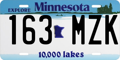 MN license plate 163MZK