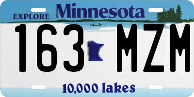 MN license plate 163MZM