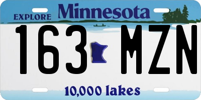 MN license plate 163MZN