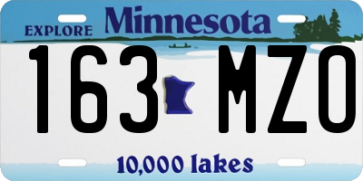 MN license plate 163MZO