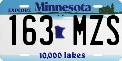 MN license plate 163MZS