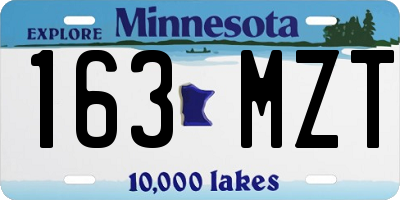 MN license plate 163MZT