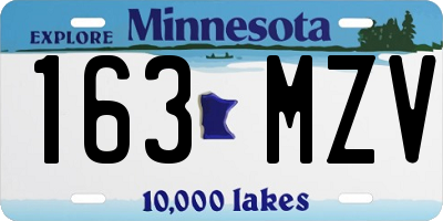 MN license plate 163MZV