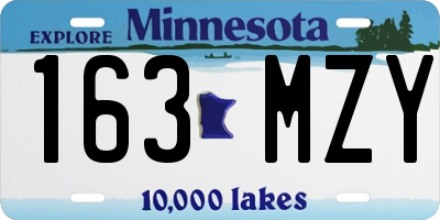 MN license plate 163MZY