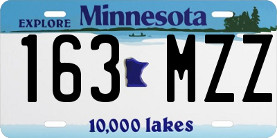 MN license plate 163MZZ