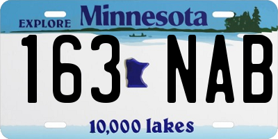 MN license plate 163NAB