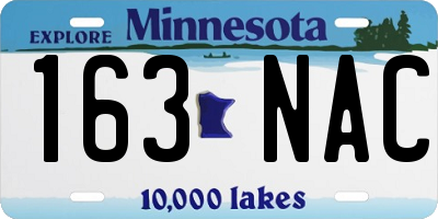 MN license plate 163NAC