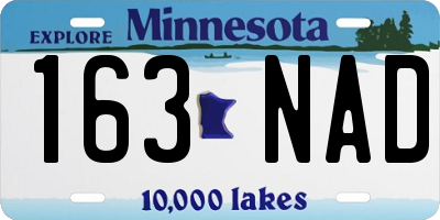 MN license plate 163NAD