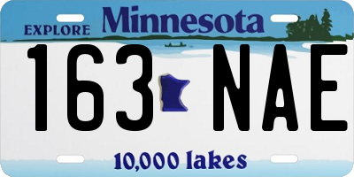 MN license plate 163NAE