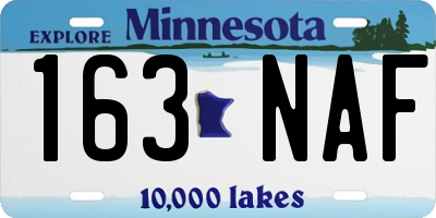 MN license plate 163NAF