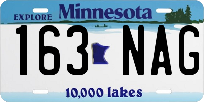 MN license plate 163NAG