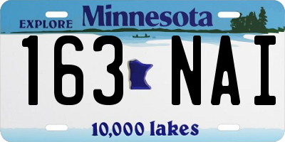 MN license plate 163NAI