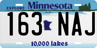 MN license plate 163NAJ