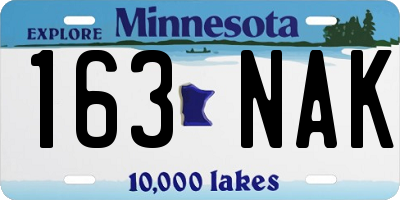 MN license plate 163NAK
