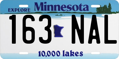 MN license plate 163NAL
