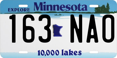 MN license plate 163NAO