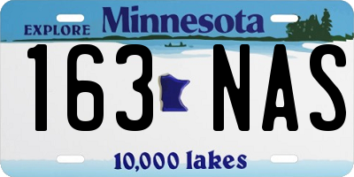 MN license plate 163NAS