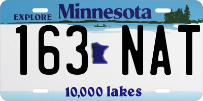 MN license plate 163NAT