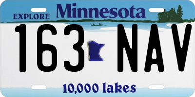MN license plate 163NAV
