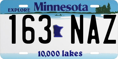 MN license plate 163NAZ