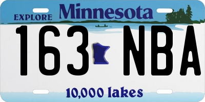 MN license plate 163NBA