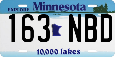 MN license plate 163NBD