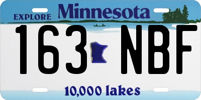 MN license plate 163NBF