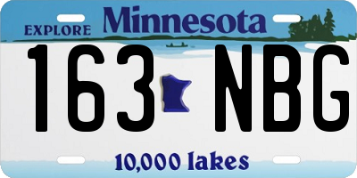 MN license plate 163NBG