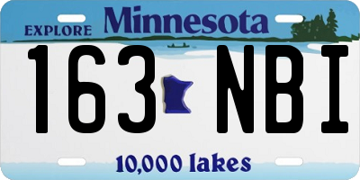 MN license plate 163NBI