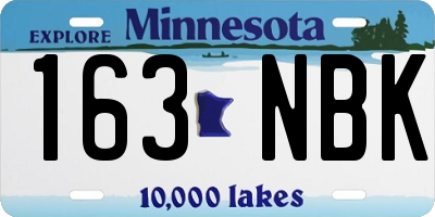 MN license plate 163NBK