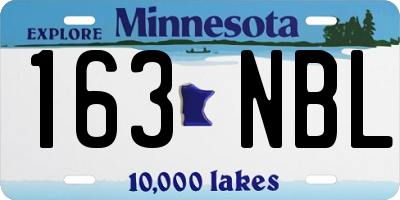 MN license plate 163NBL