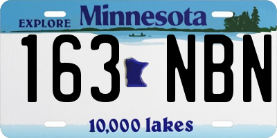 MN license plate 163NBN