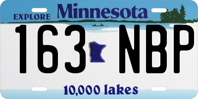 MN license plate 163NBP