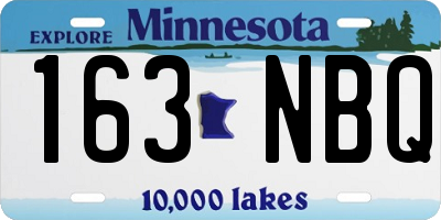 MN license plate 163NBQ