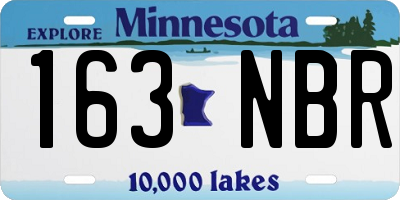MN license plate 163NBR