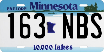 MN license plate 163NBS