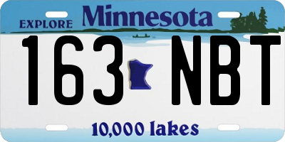 MN license plate 163NBT