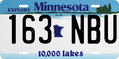 MN license plate 163NBU