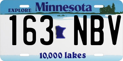 MN license plate 163NBV
