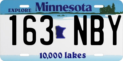 MN license plate 163NBY