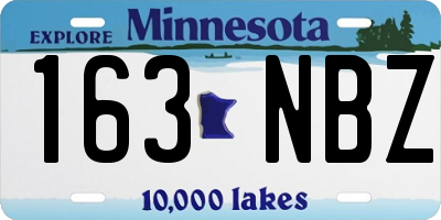 MN license plate 163NBZ