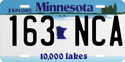 MN license plate 163NCA
