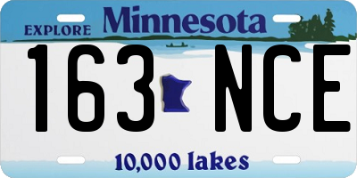 MN license plate 163NCE