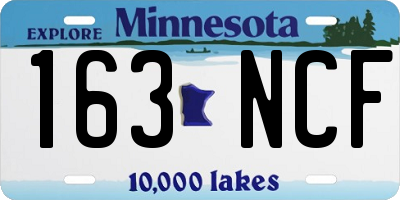 MN license plate 163NCF