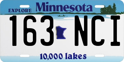 MN license plate 163NCI
