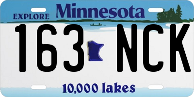 MN license plate 163NCK